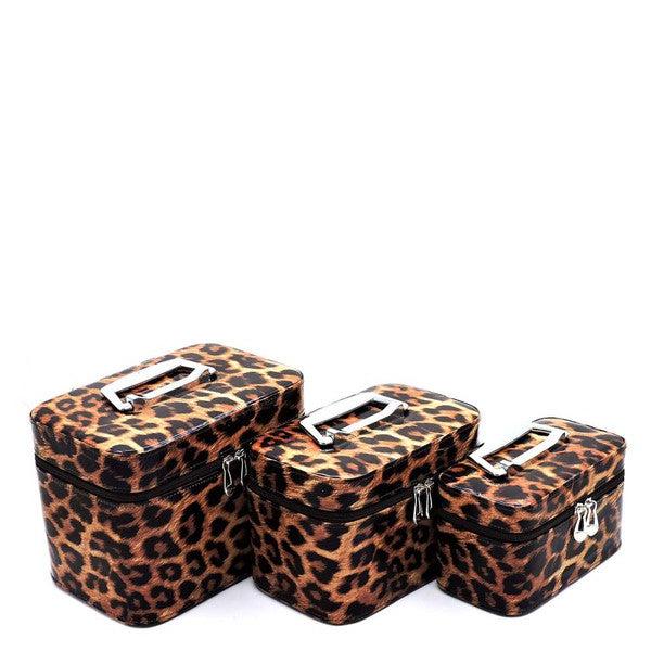Leopard Printed Faux Leather Vanity Bag