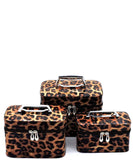 Leopard Printed 3-in-1 Cosmetic Case/Purse