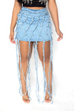 FISHNET DENIM SKIRT